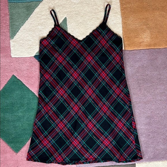Victoria’s Secret Red Flannel V-Neck Slip Dress Large - Picture 4 of 17